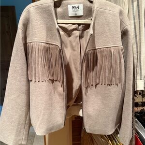 Rebecca Minkoff Beige Fringe Blazer
